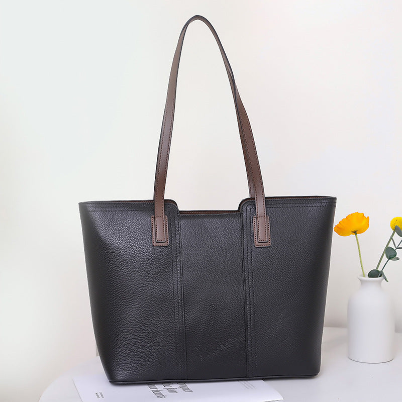 Women's Large Capacity Leather Graceful Niche Commuter Tote Bags