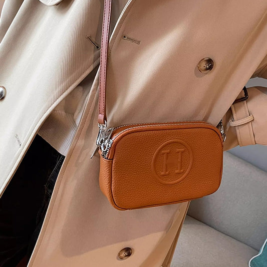 Women's Genuine Leather Exquisite Texture High-grade Compact Small Square Bags