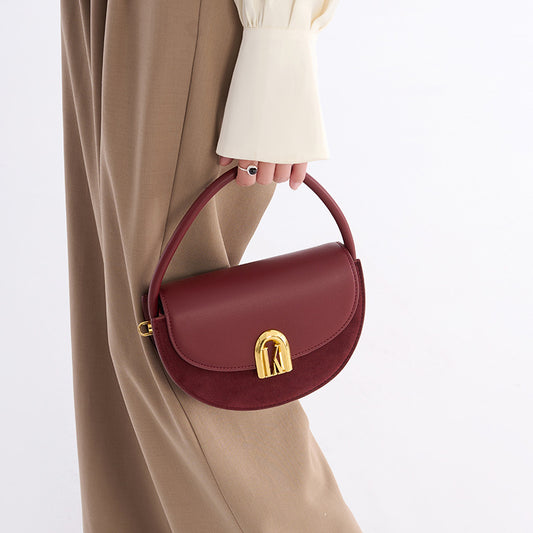 Women's Leather High-grade Niche Semicircle Matte Fashion Crossbody Bags
