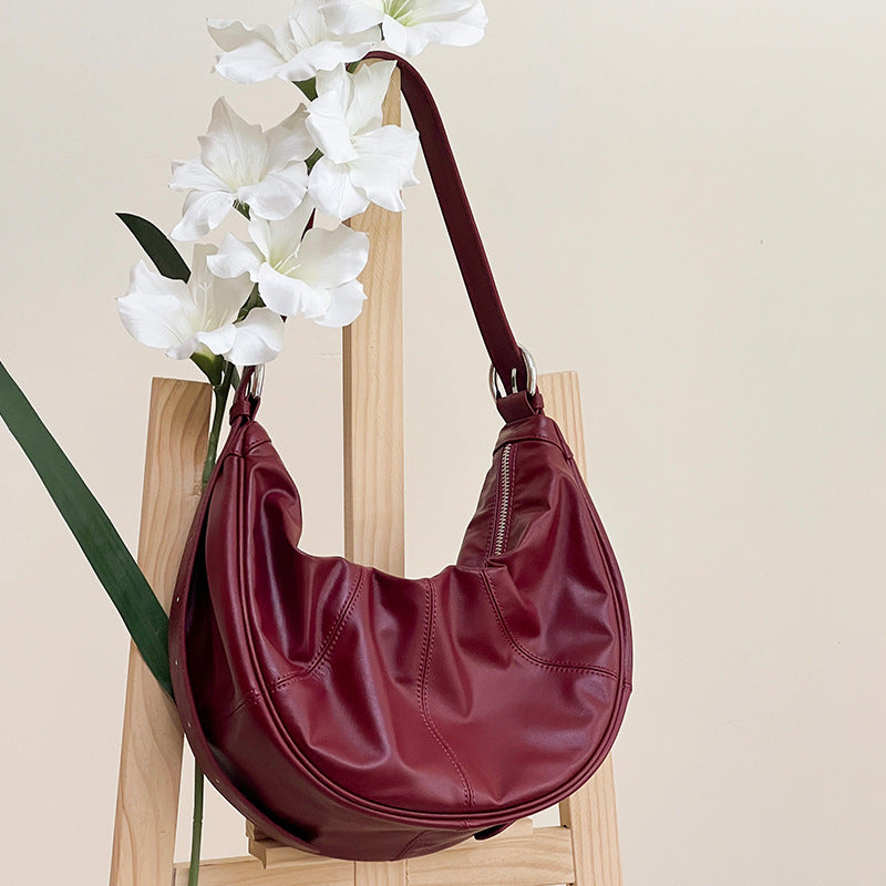 Women's Genuine Leather Cloud Design Underarm High Armpit Bags