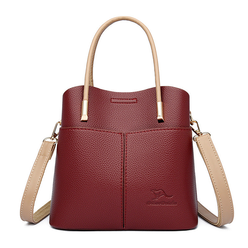 Women's Genuine Leather Commuter Portable Large Capacity Handbags
