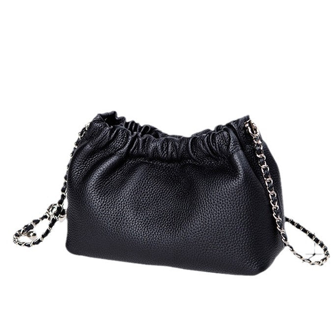 Women's Genuine Leather Cloud Golden Balls Chain Crossbody Bags