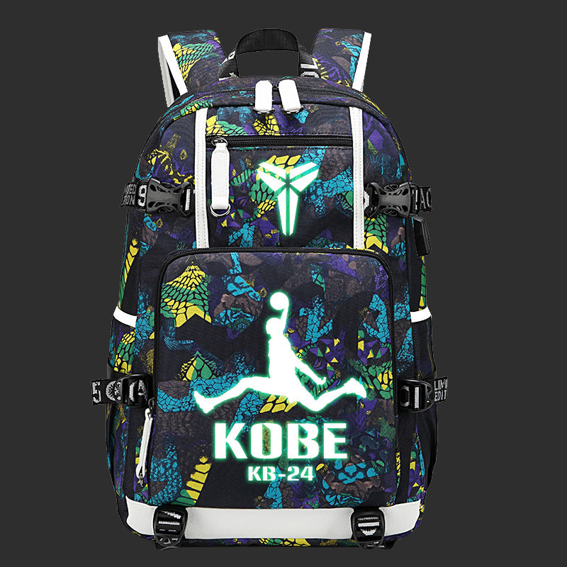 Men's Black Mamba Basketball Thermal Transfer Printing Backpacks