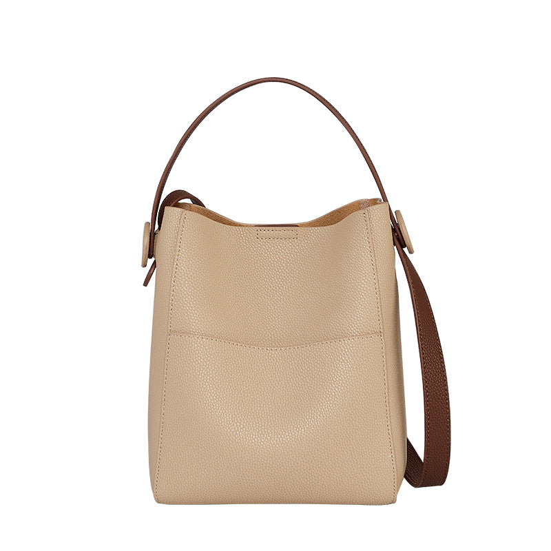 Women's Large Capacity Summer Leather Popular Commuter Bucket Bags