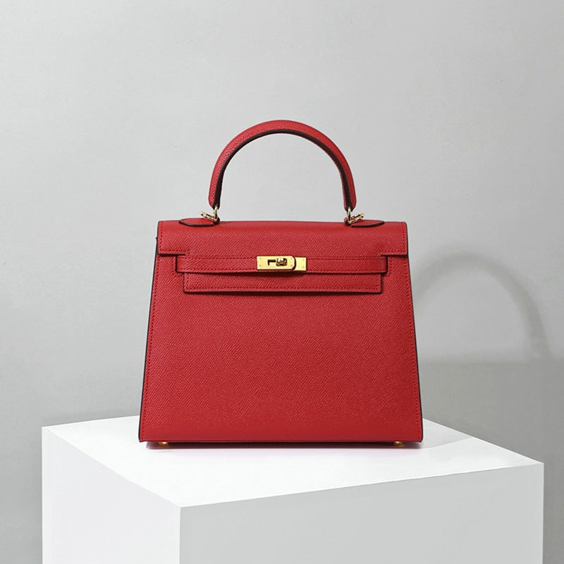 Women's Genuine Leather Advanced Texture Palm Print Kelly Crossbody Bags