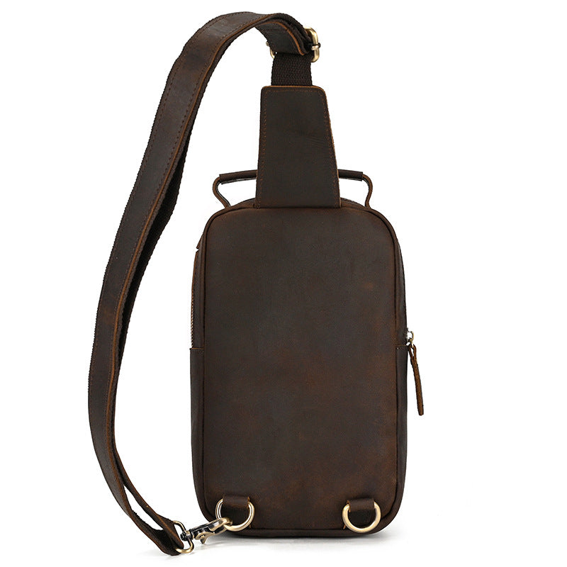 Crazy Horse Leather First Layer Cowhide Men's Chest Bags