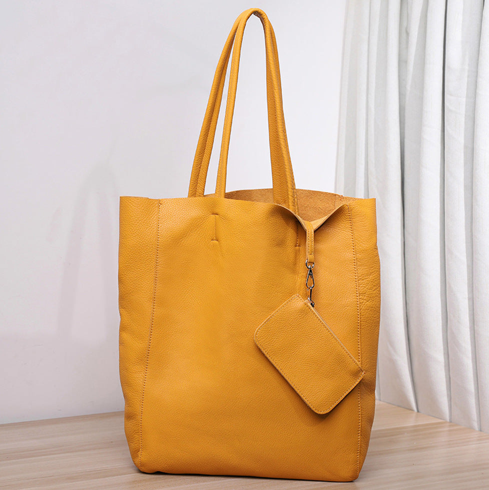 Women's Milled Cowhide Large Capacity Soft Leather Tote Bags