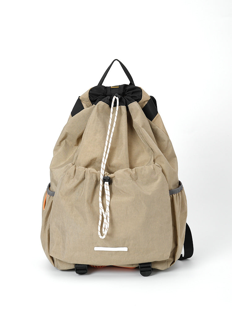 Women's & Men's & Drawstring Pull String Canvas Waterproof Sports Backpacks
