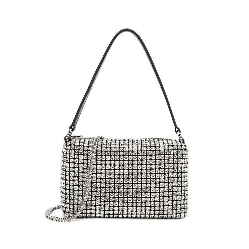 Women's Rhinestone Full Diamond Bright Crystal Underarm Crossbody Bags