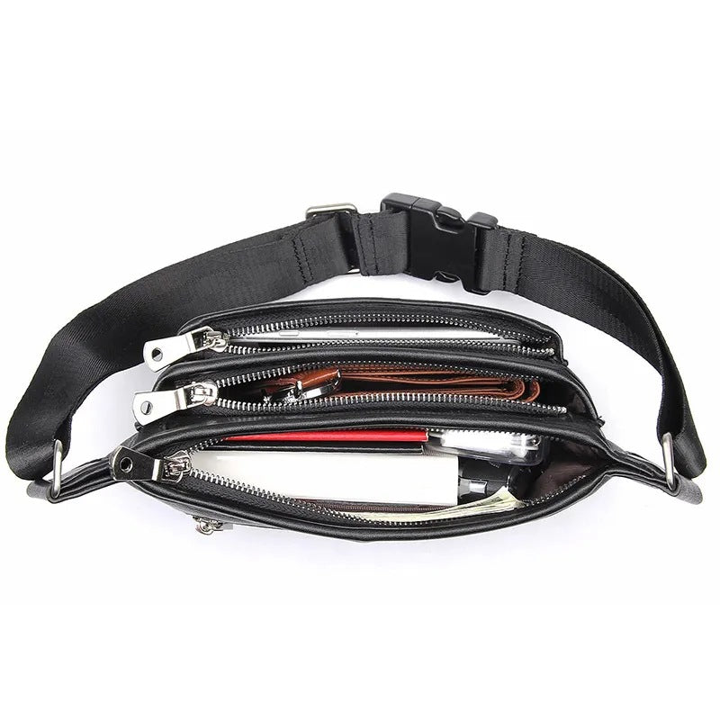 Men's Multifunctional Mobile Genuine Leather Large Capacity Men's Waist Packs