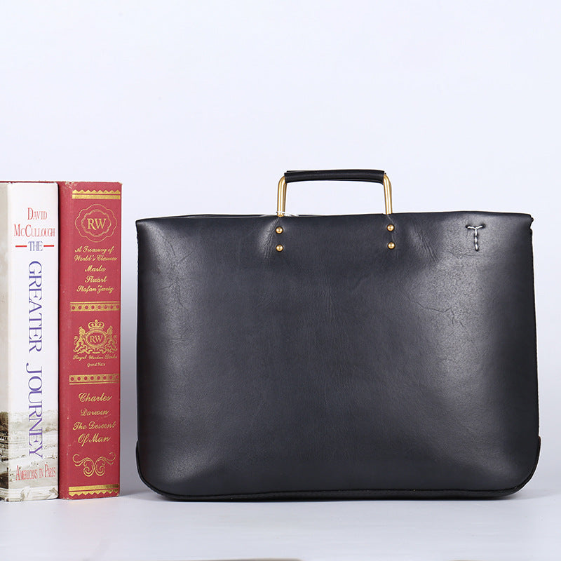 Women's Large Capacity Soft Leather First Layer Portable Shoulder Bags