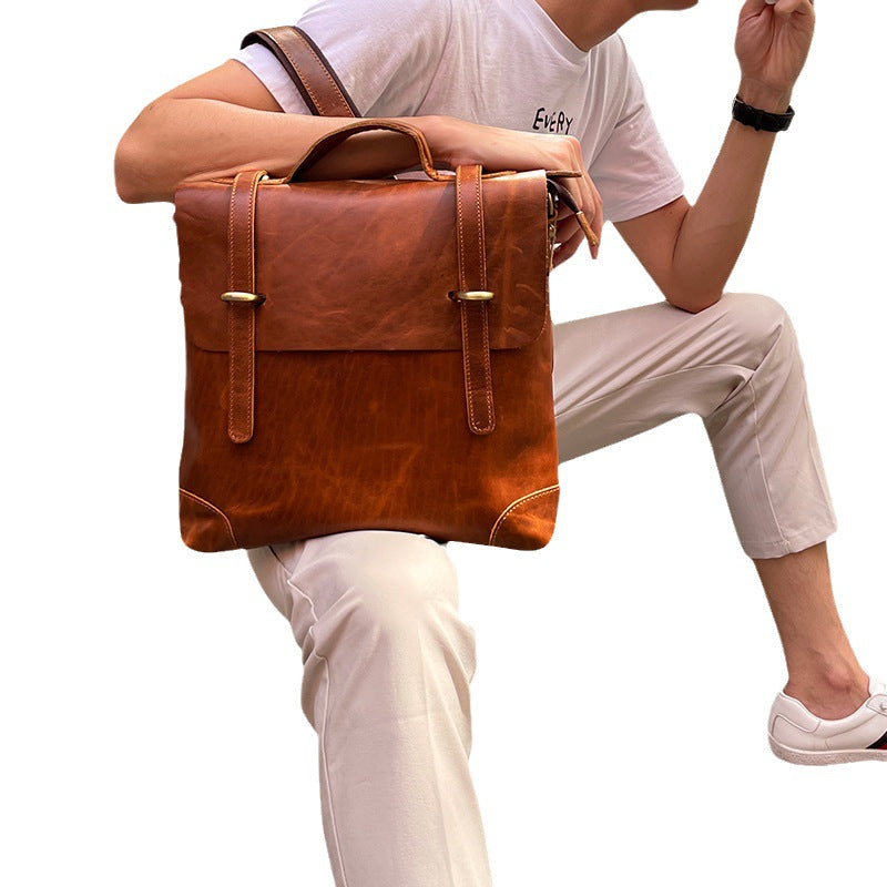 Men's Genuine Leather Crazy Horse Business Customized Men's Briefcases