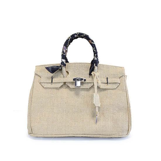 Fashion International Catwalk Vintage Drawstring Jute Handbags