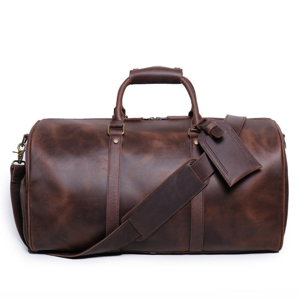 Men's Leather Portable Crazy Horse Female Business Travel Bags