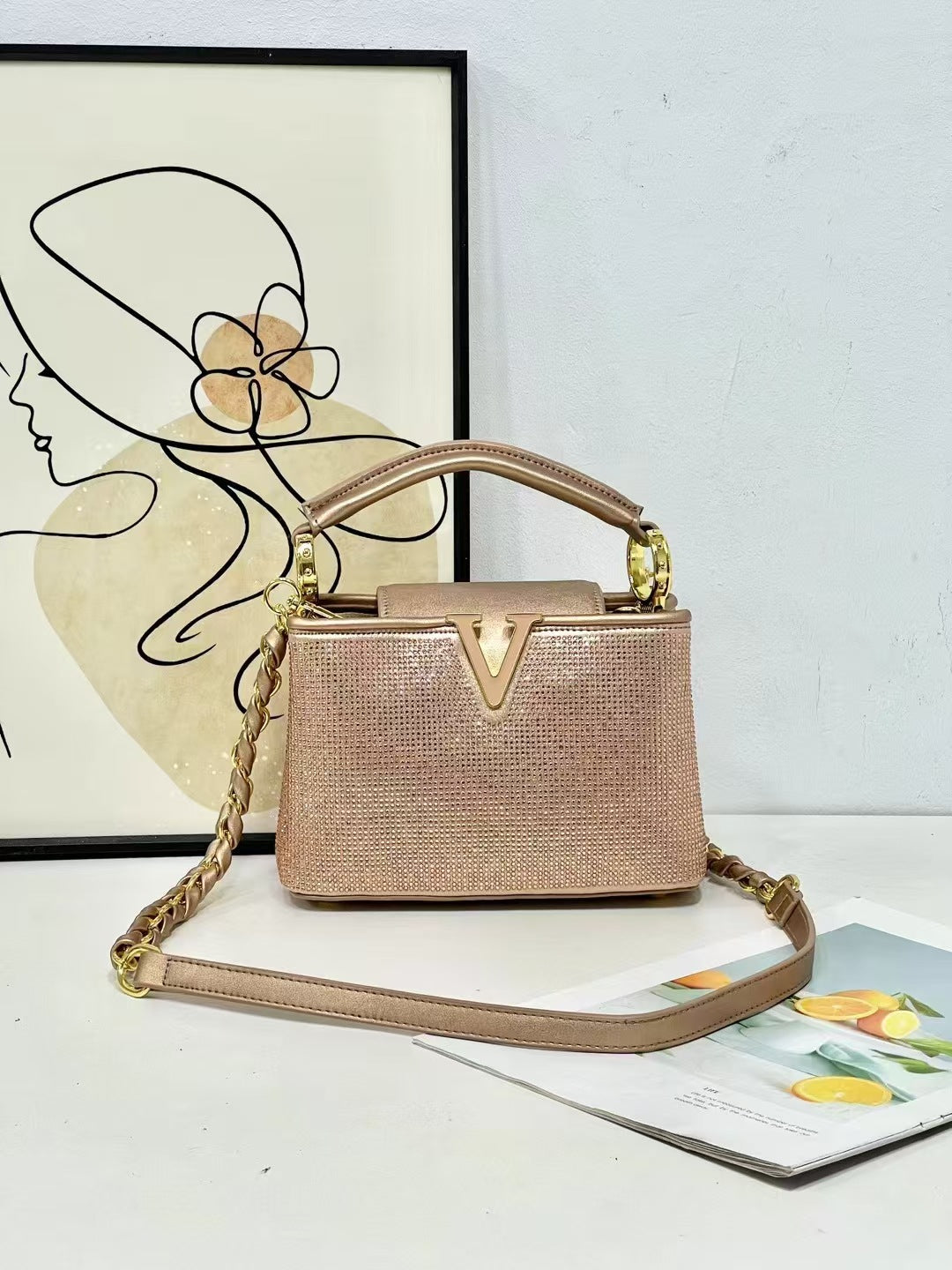 Women's Graceful Chaise Retro Diamonds Fashion Crossbody Bags
