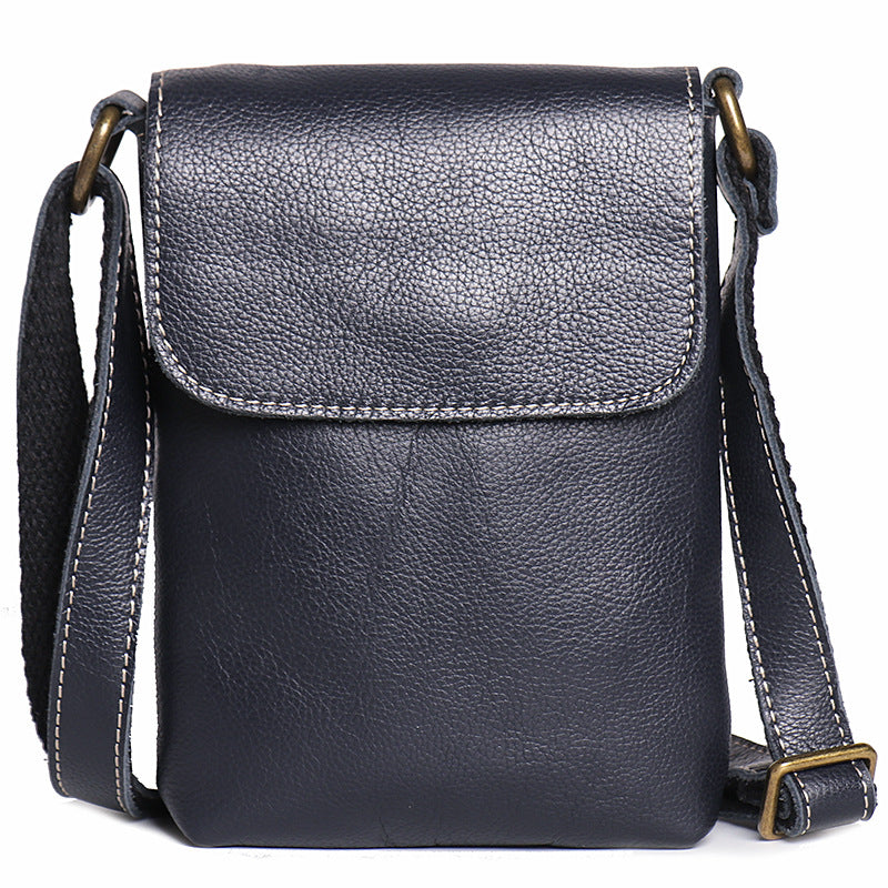 Men's Genuine Leather Crazy Horse Simple Cowhide Men's Shoulder Bags