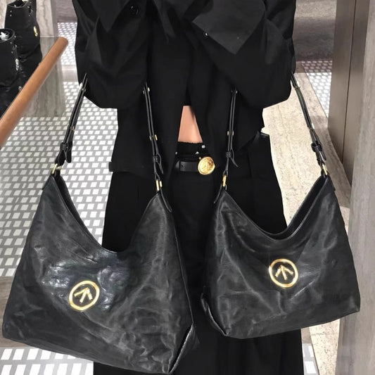 Arrow Series Pleated Vegetable Tanned Leisure Shoulder Bags