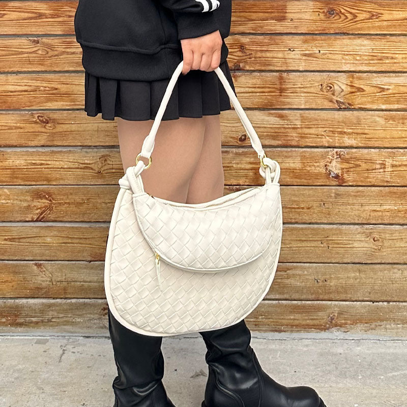 Women's Trend Twin Hand-woven Genuine Leather Underarm Armpit Bags