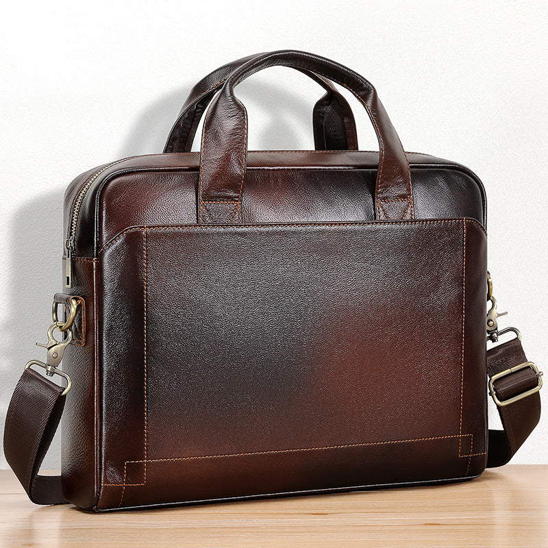 Men's Slouchy Top Layer Cowhide Business Men's Briefcases