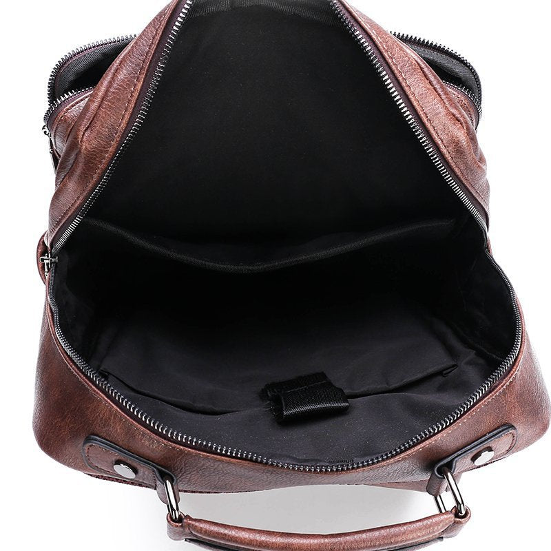 Men's Leather Business Leisure Large Capacity Inch Backpacks