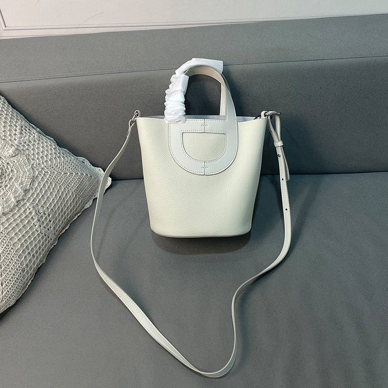 Women's Nose Vegetable Basket First Layer Leather Shoulder Bags