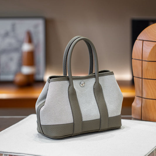 Charming Comfortable Cowhide Stitching Canvas Fashion Handbags