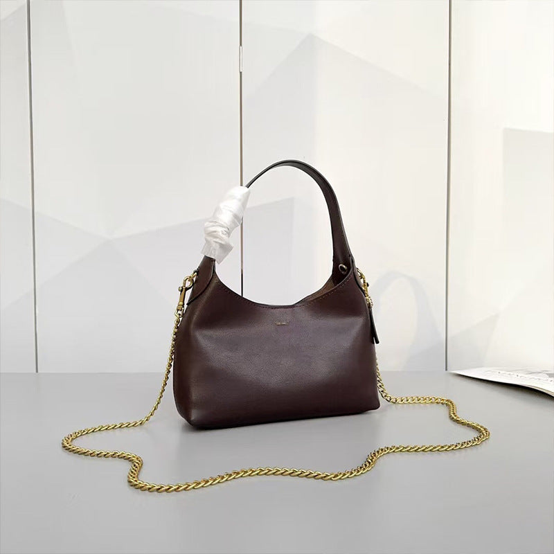 Women's Genuine Leather Retro Underarm Shopping For Crossbody Bags
