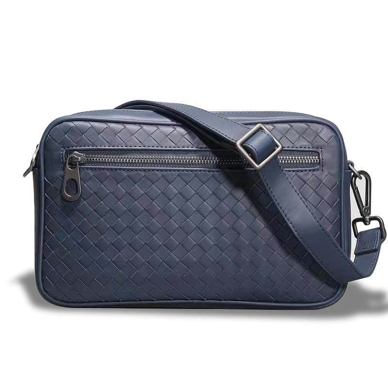 Men's Fashion Genuine Leather Hand-woven Classic Horizontal Shoulder Bags
