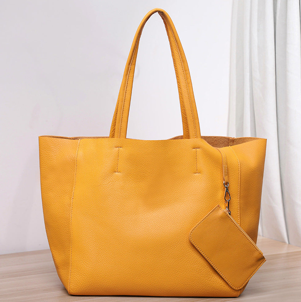 Women's Milled Cowhide Large Capacity Soft Leather Tote Bags