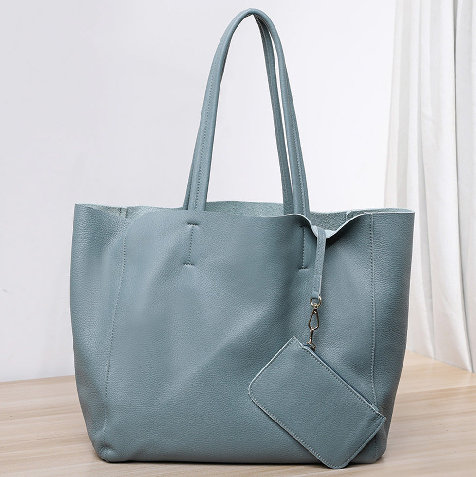 Women's Milled Cowhide Large Capacity Soft Leather Tote Bags