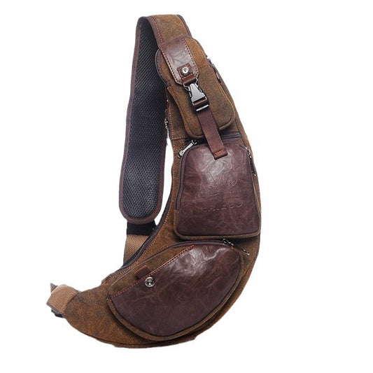 Men's Retro Crescent-shaped Waterproof Canvas Multifunctional Large Men's Messenger Bags