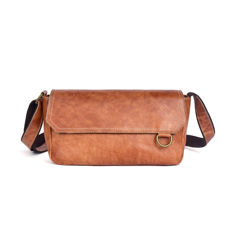 Men's Cool Vegetable Tanned Leather Retro Men's Messenger Bags