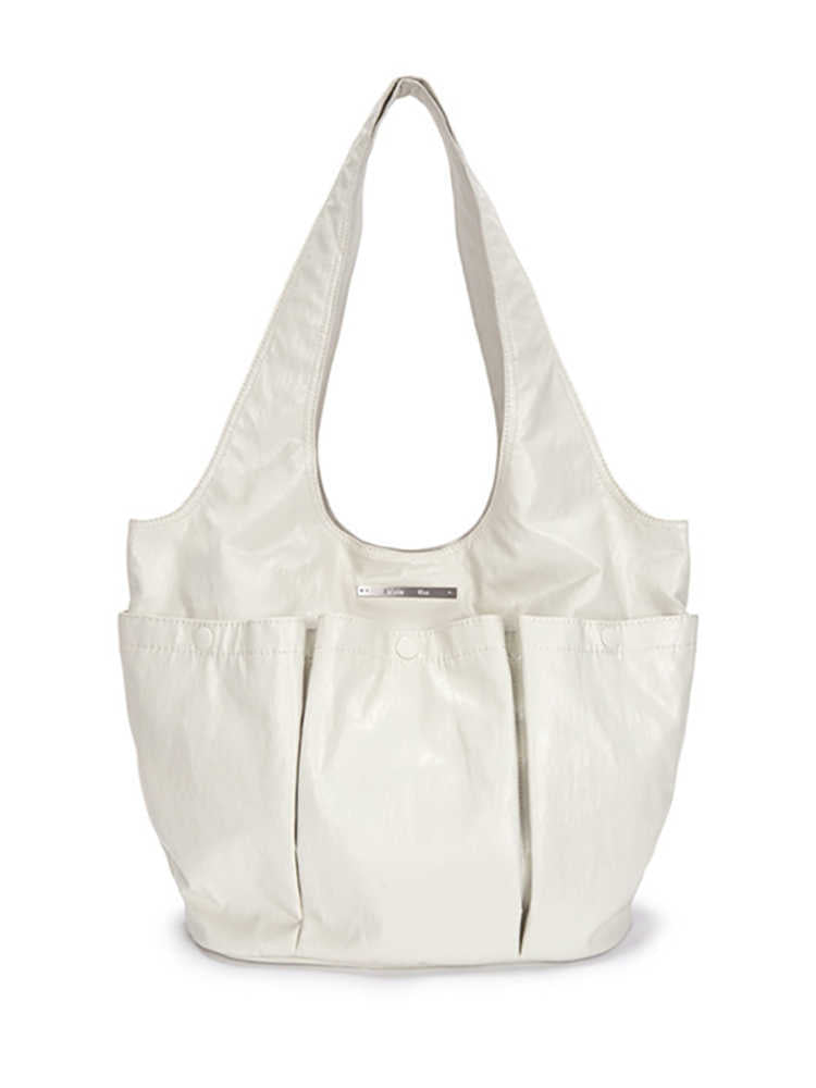 Niche Pleated Double Pocket Korean Style Tote Bags