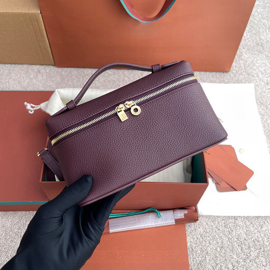 Women's Portable Box Lychee Pattern Simple Lunch Small Square Bags