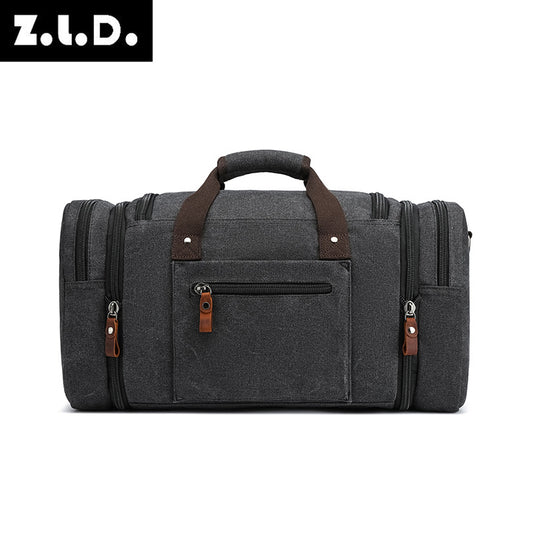 Cool Adjustable Canvas Crazy Horse Leather Travel Bags