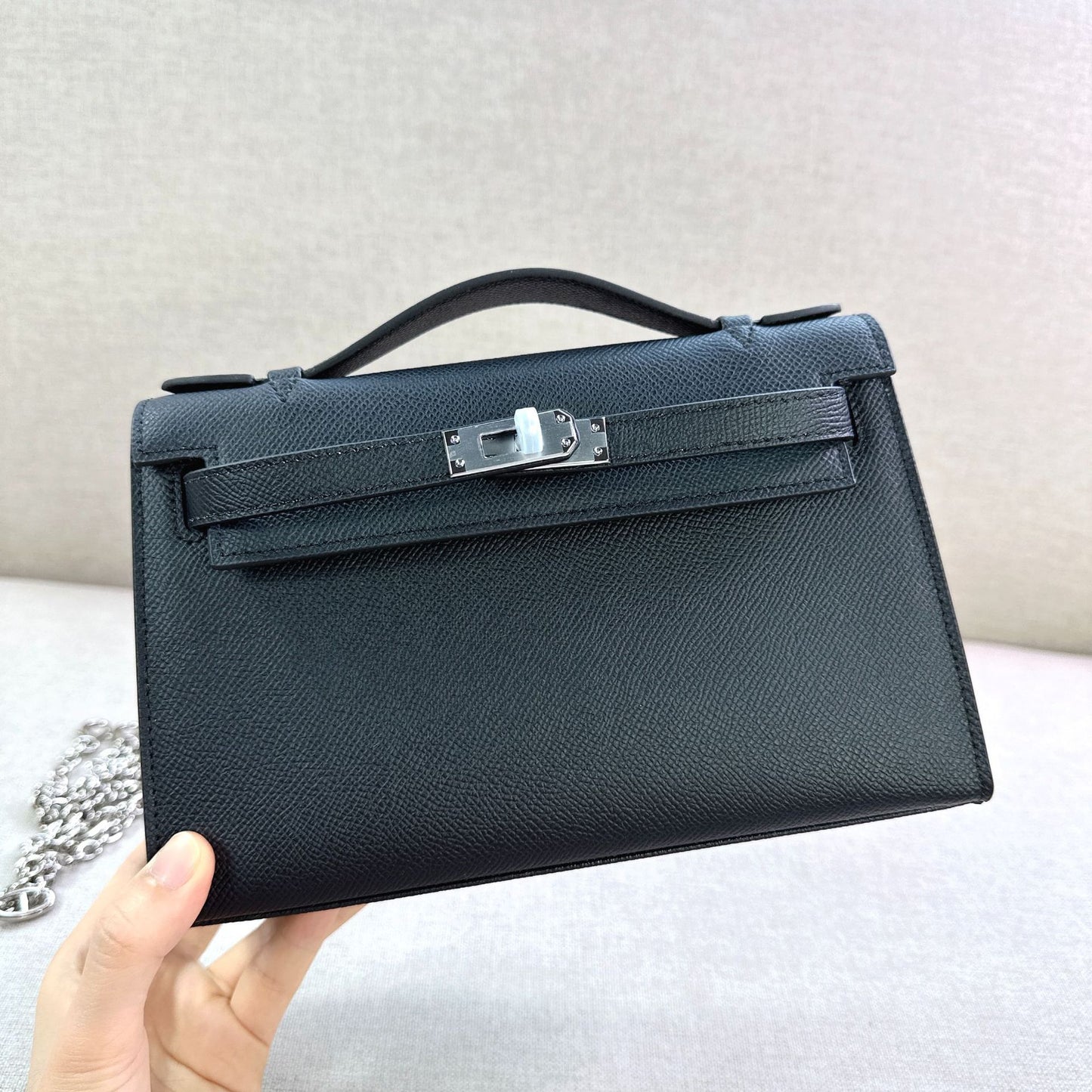 Women's Genuine Leather Sier Hand Palm Print Small Square Bags