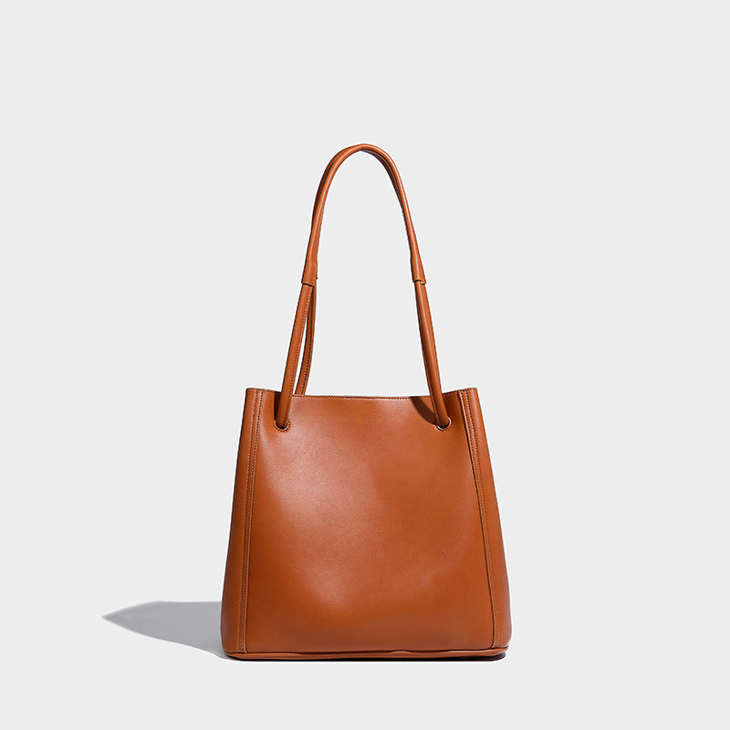 Soft Leather Handmade Portable Vegetable Tanned Tote Bags