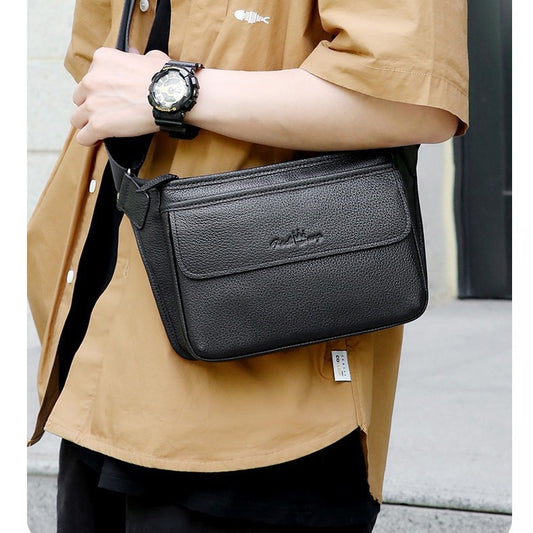 Men's Leather First Layer Cowhide Large Capacity Men's Messenger Bags