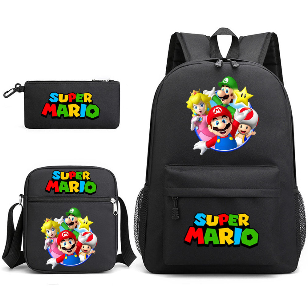 Game Mario Super Mary Three-piece Cartoon Middle School Students' Schoolbags