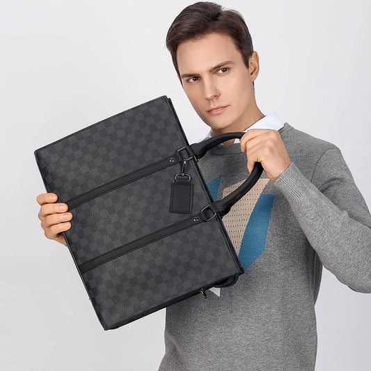 Men's Portable Plaid Business Computer Fashion Men's Briefcases