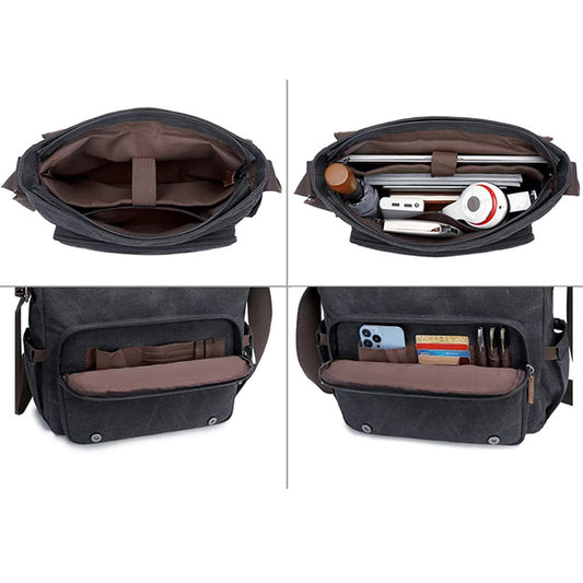 Men's Pretty Elegant Canvas Diagonal Business Men's Shoulder Bags