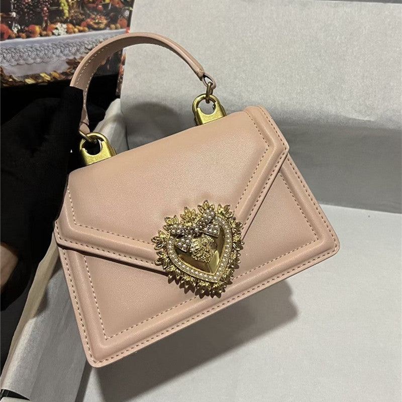 First Layer Cowhide Love Heart Bow Bags