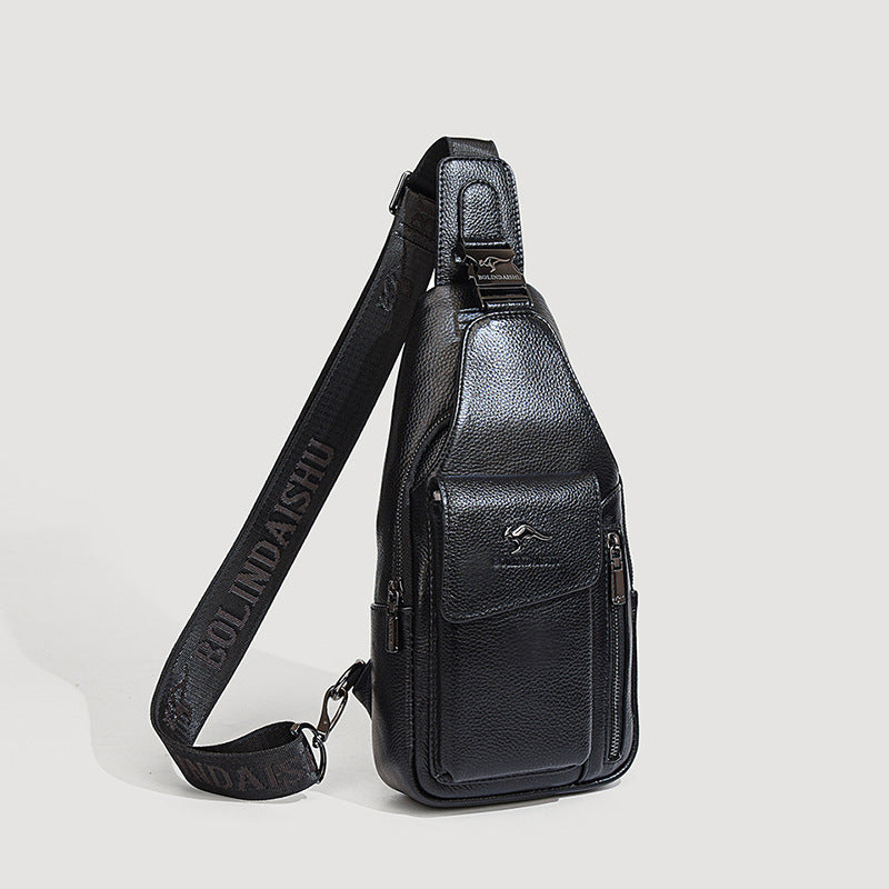 Men's Genuine Leather Cowhide Korean Style Trendy Men's Chest Bags