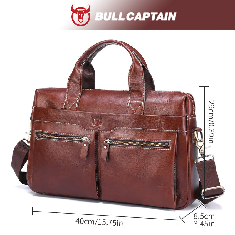 Men's Leather Goods First Layer Cowhide Large Capacity Men's Briefcases