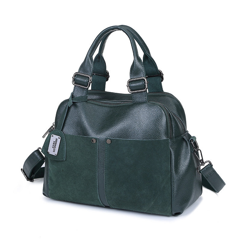 Women's With Frosted Cowhide Simple Versatile Large Bags
