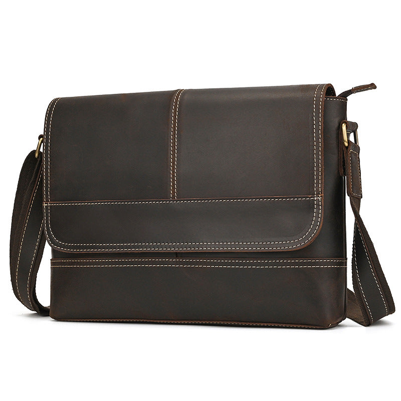 Men's Leather Crazy Horse Vintage Top Layer Men's Shoulder Bags