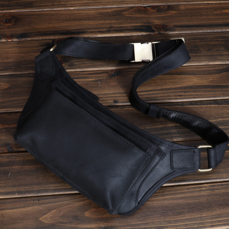 Men's Mobile Crazy Horse Leather Cattle Men's Waist Packs