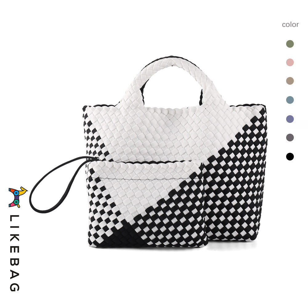 Women's Woven Medium Ribbon Advanced Color Matching Handbags