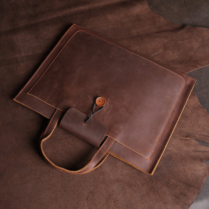 Men's Horse Leather Business Computer Conference First Men's Briefcases