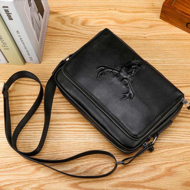 Men's First Layer Cowhide Leather Fashion Genuine Bags